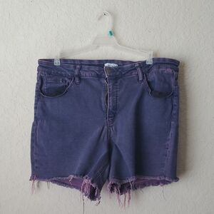 Ava & Viv Women's Raw Hem Purple Jean Shorts 20W